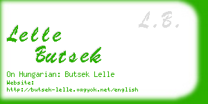 lelle butsek business card